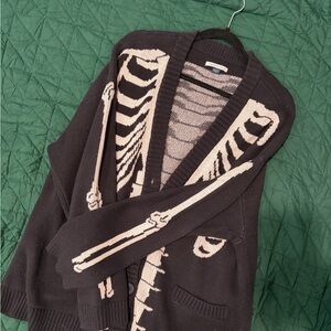 American Eagle Outfitters Black Skeleton Cardigan